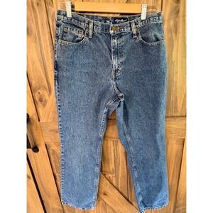 Eddie Bauer Denim Womens 10 Petite Blue Jeans Straight Leg High Rise 100% Cotton